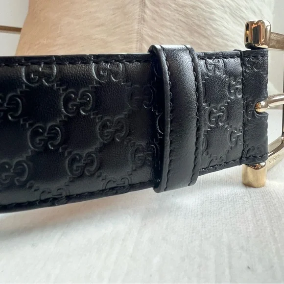 Gucci signature leather belt in black